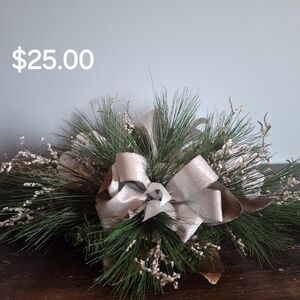 Silver and Green Festive Arrangement